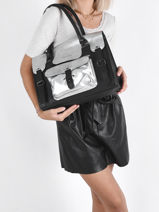Sac Lerive Gauche M Argento Cuir Paul marius Noir argento RIVGMARG-vue-porte