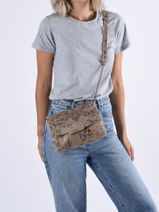 Cross Body Tas Felizia Leder Pieces Groen felizia 17116820-vue-porte