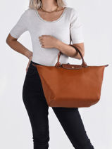 Longchamp Le pliage original Sac port main Marron-vue-porte