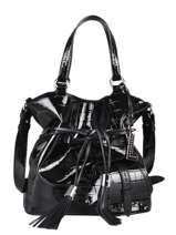 Sac Seau M Premier Flirt Croco Cuir Lancel Noir premier flirt A11753