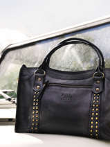 Cross Body Tas Rock Leder Basilic pepper Zwart rock 26