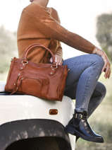 Sac  Main Pop Cuir Basilic pepper Marron pop BPOC22