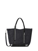 Petit Cabas Zipp� Lin Et Paillettes Vanessa bruno Noir cabas lin 31V40435