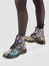 Bottines 1460 pascal mash up imprim fleuri en cuir-DR MARTENS-vue-porte