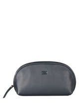 Trousse Zippe Caviar Cuir Crinkles Bleu caviar 14298