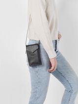 Telefoontasje Foulonn� Pia Leder Lancaster Zwart foulonne pm 27-vue-porte