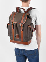 Longchamp Boxford Sac  dos Vert-vue-porte