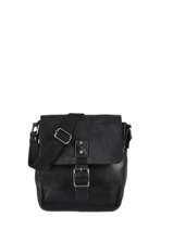 Cross Body Tas Traveler Leder Basilic pepper Zwart traveler BTRA03