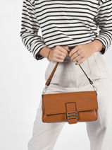 Sac Port paule Caviar Cuir Milano Marron caviar CA21101-vue-porte