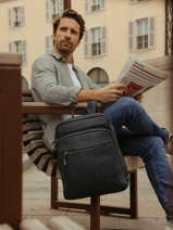 Sac  Dos Business Foulonn 2 Compartiments Etrier Bleu foulonne EFOU03