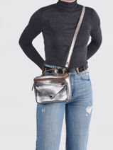 Sac Gavroche Redition Cuir Paul marius Gris argento GAVROARG-vue-porte
