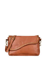 Cross Body Tas Dewashed Studs Leder Milano Bruin dewashed T2FUFR1L