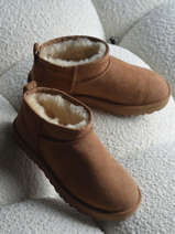 Boots Classic Ultra Mini Uit Leder Ugg Bruin women - 01116109