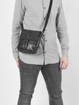 Cross Body Tas Basilic pepper Zwart traveler BTRA03-vue-porte