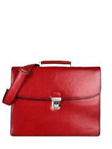 Aktetas Crosta 3 Compartimenten Leder Etrier Rood crosta ECRO8013