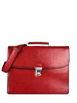 Serviette Crosta 2 Compartiments Cuir Etrier Rouge crosta ECRO8012