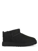 Boots Classic Ultra Mini Uit Leder Ugg Zwart women 12843