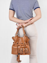 Sac Seau M Premier Flirt Python Cuir Lancel Marron premier flirt A10529-vue-porte
