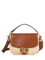 Sac Bandoulire Addie 24 Raphia Et Cuir Lauren ralph lauren Marron addie 24 31852942