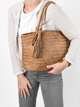 Sac Shopping Heritage Cuir Biba Marron heritage PER1L-vue-porte