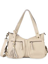Sac Shopping  Cow Cuir Basilic pepper Beige cow BCOW37