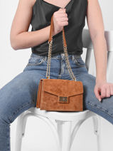 Cross Body Tas Velvet Leder Milano Bruin velvet VE21121-vue-porte
