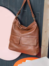 Sac  Main Cow Cuir Basilic pepper Marron cow BCOW44