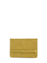 Portefeuille Lilou Cuir Nat et nin Vert vintage LILOU
