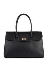 Sac Porte Epaule A4 Milano Cuir Lancaster Noir foulonne milano 57