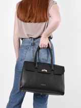 Sac Porte Epaule A4 Milano Cuir Lancaster Marron milano cosmos 57-vue-porte