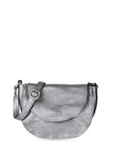 Sac Bandouliere Metallic Cuir Basilic pepper Argent metallic BMET42
