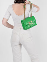 Sac Bandoulière Mini Love Bag Puff Maxi Quilt Cuir Pinko Vert love bag puff 1P22JD-vue-porte