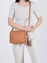 Sac Bandoulire Camera Bag Cuir Nathan baume Marron nathan 2-vue-porte