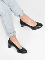 Pumps met lage hak uit leder-TAMARIS-vue-porte