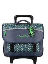 Boekentas Op Wieltjes 2 Compartimenten Cameleon Blauw actual PBBACR38