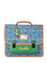 Cartable 2 Compartiments Cameleon Bleu retro PBRECA38