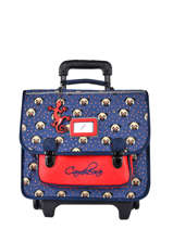 Boekentas Op Wieltjes 2 Compartimenten Cameleon Blauw retro PBRECR35