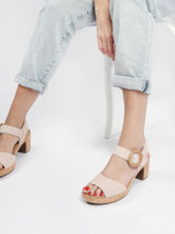 Sandalen met hak leder en kurk-GABOR-vue-porte