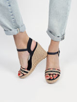 Sandalen elena corporate met raffia sleehak-TOMMY HILFIGER-vue-porte