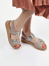 Sandalen met platformzool jade leder-MEPHISTO-vue-porte