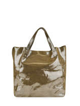Cabas Irise Cuir Craie Vert irise RUBAN
