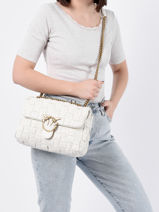 Sac Bandoulire Love Bag Weave Pinko Beige love bag weave 1P22JW-vue-porte
