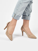 Pumps uit sude leder-TAMARIS-vue-porte