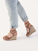Sandales talon compense uit leder uit leder uit leder uit leder uit leder-TOMMY HILFIGER-vue-porte
