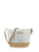 Cross Body Tas Iris Raffia Le voyage en panier Wit guimauve PM289