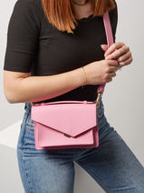 Sac Bandoulire Zo Cuir Lancaster Rose zoe 10-vue-porte