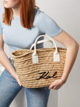 Sac Panier K Signature Basket Karl lagerfeld Beige k signature 221W3081-vue-porte