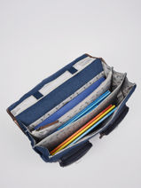 Boekentas Meisje 3 Compartimenten Cameleon Blauw vintage fantasy CA41-vue-porte