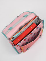 Boekentas Kind 1 Compartiment Cameleon Roze retro CA32-vue-porte