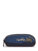 Pennenzak Meisje 2 Compartimenten Cameleon Blauw vintage fantasy TROU